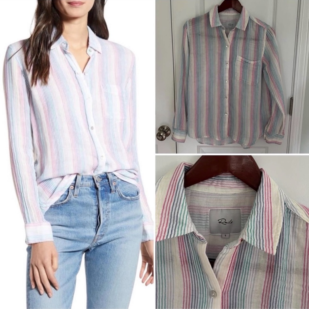 Rails Charli Rainbow Stripe Button Down